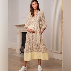MATERNITY - Ditsy Floral Boho Midi Maternity & Nursing Dress